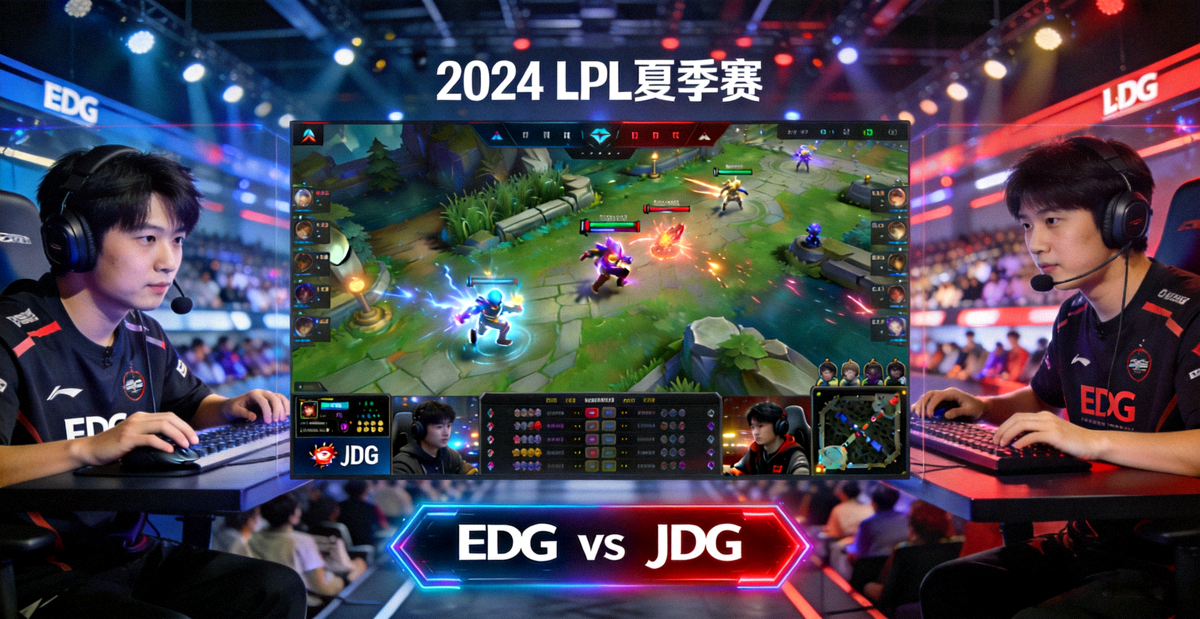 英雄联盟LPL夏季赛EDG对阵JDG的高清电竞直播画面